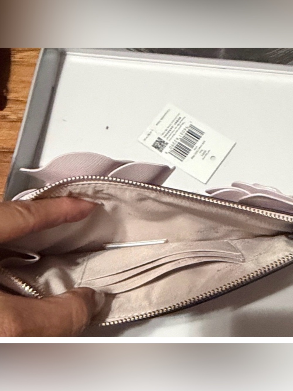 Kate Spade Flora Flower Pale Amethyst 3D Floral L Zip Med Wristlet Lilac - NWOT - Picture 5 of 6